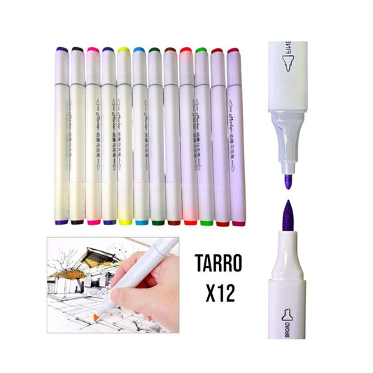 PAPELERIA MARCADOR DOBLE PUNTA (T12)