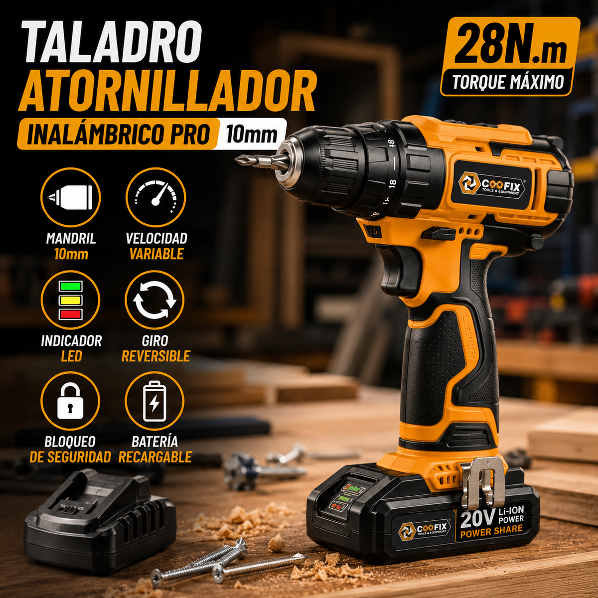 TALADRO DE IMPACTO INALAMB 12V COOFIX