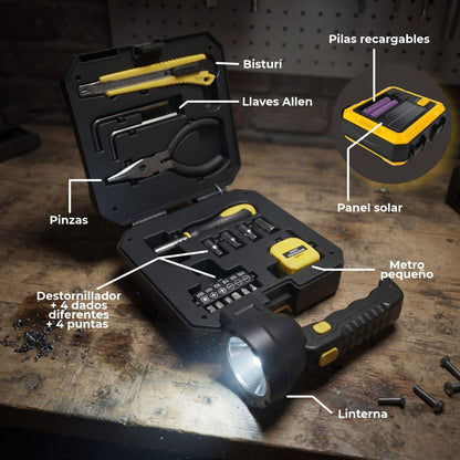 LÁMPARA SOLAR KIT DE HERRAMIENTA + ENVÍO GRATIS