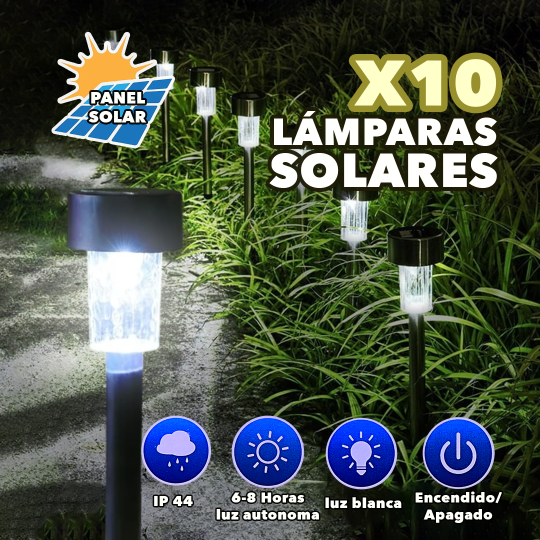 X10 LAMPARAS SOLARES PARA JARDÍN