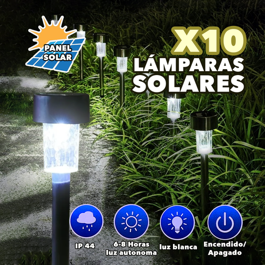 X10 LAMPARAS SOLARES PARA JARDÍN