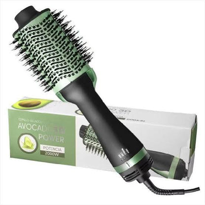 Cepillo secador eléctrico Aleko.com.co color verde aguacate con mango ergonómico negro y cerdas de alta precisión