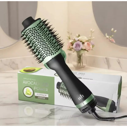 Cepillo secador eléctrico Aleko.com.co color verde aguacate con mango negro y selector de temperatura