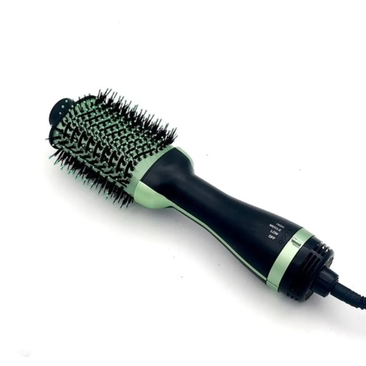 Cepillo secador eléctrico Aleko.com.co color verde aguacate con cerdas mixtas y ajustes de temperatura