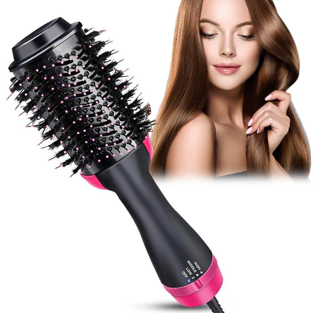 Cepillo secador y voluminizador 3 en 1 Aleko.com.co con cerdas mixtas y ajustes de temperatura para un cabello brillante