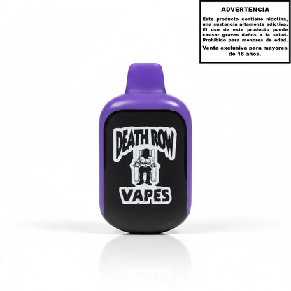 Vapeador desechable Aleko.com.co Death Row 5000PF de color morado con diseño ergonómico y compacto