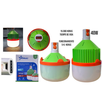 BOMBILLO LED LUZ FRIA RECARG VERDE