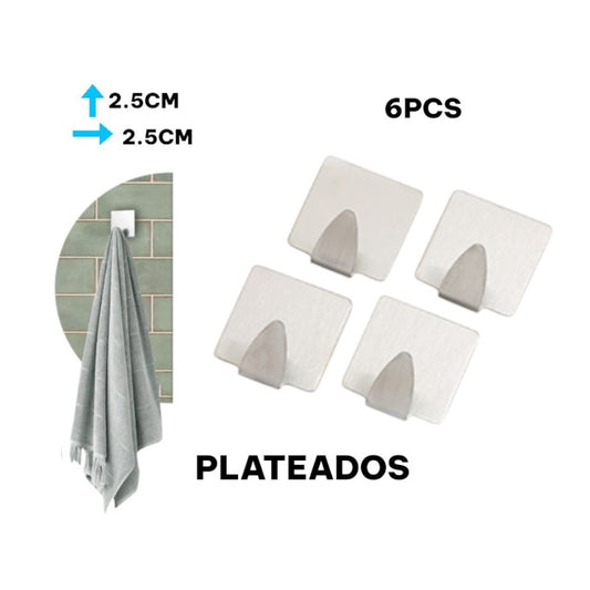 KIT DE GANCHOS ADHESIVOS 6 UNDS