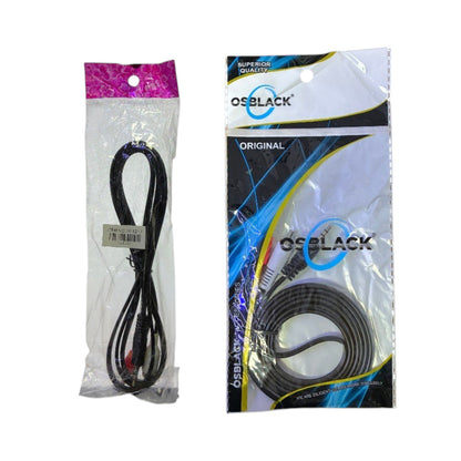 CABLE AUDIO Y VIDEO 2X1.15M METAL PLASTICO