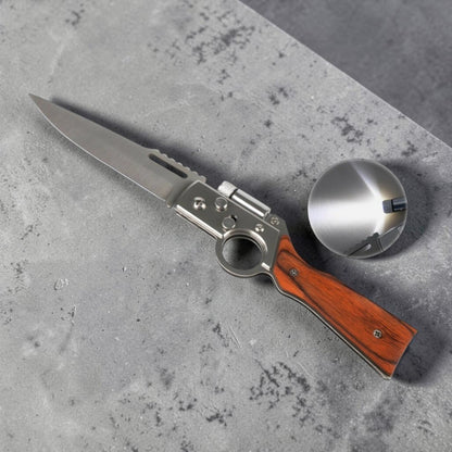 NAVAJA MADERA CON LINTERNA 21CM