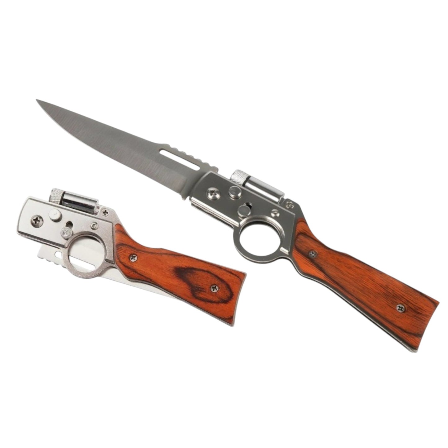 NAVAJA MADERA CON LINTERNA 21CM
