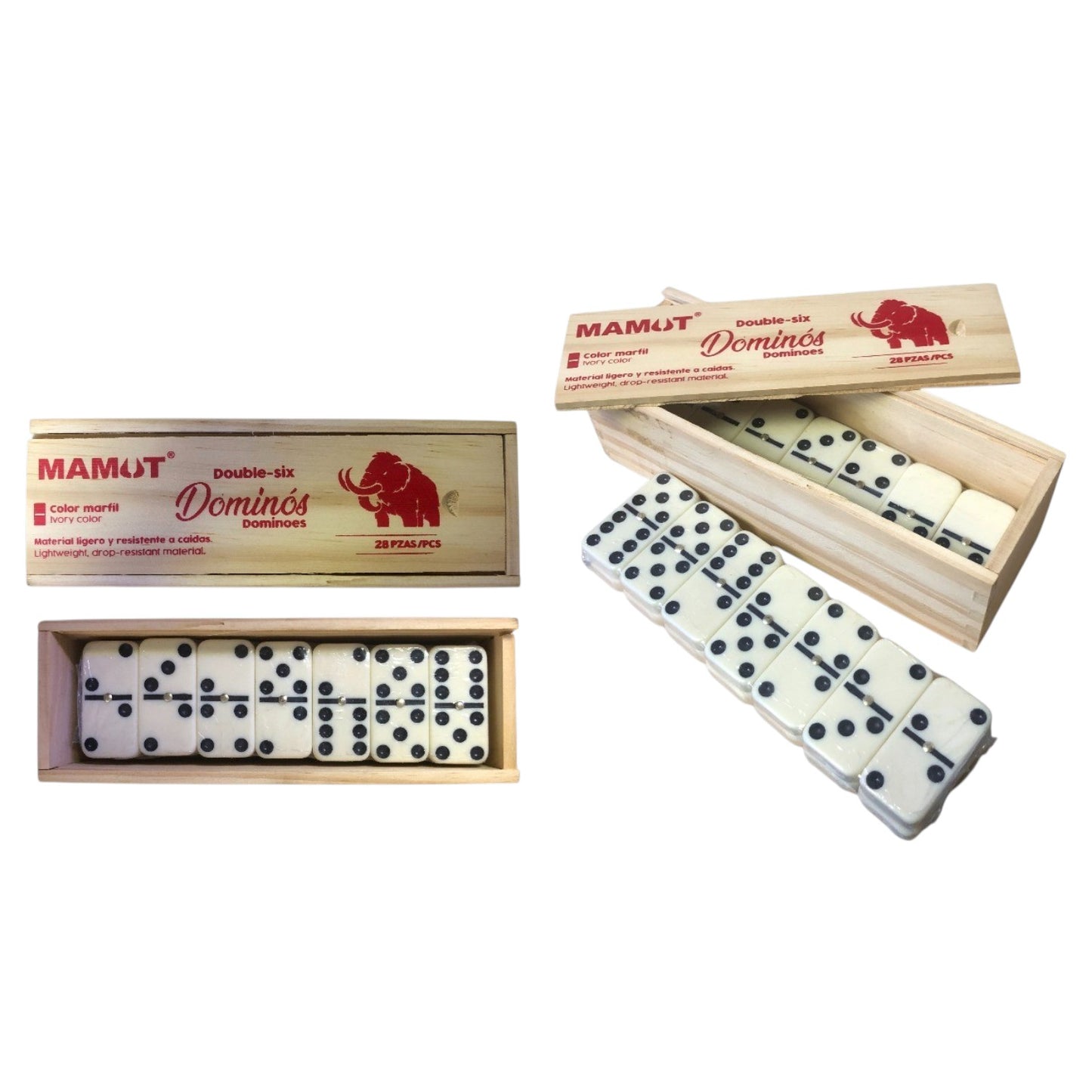 JUEGO DOMINO 10MM BLANCO MADERA