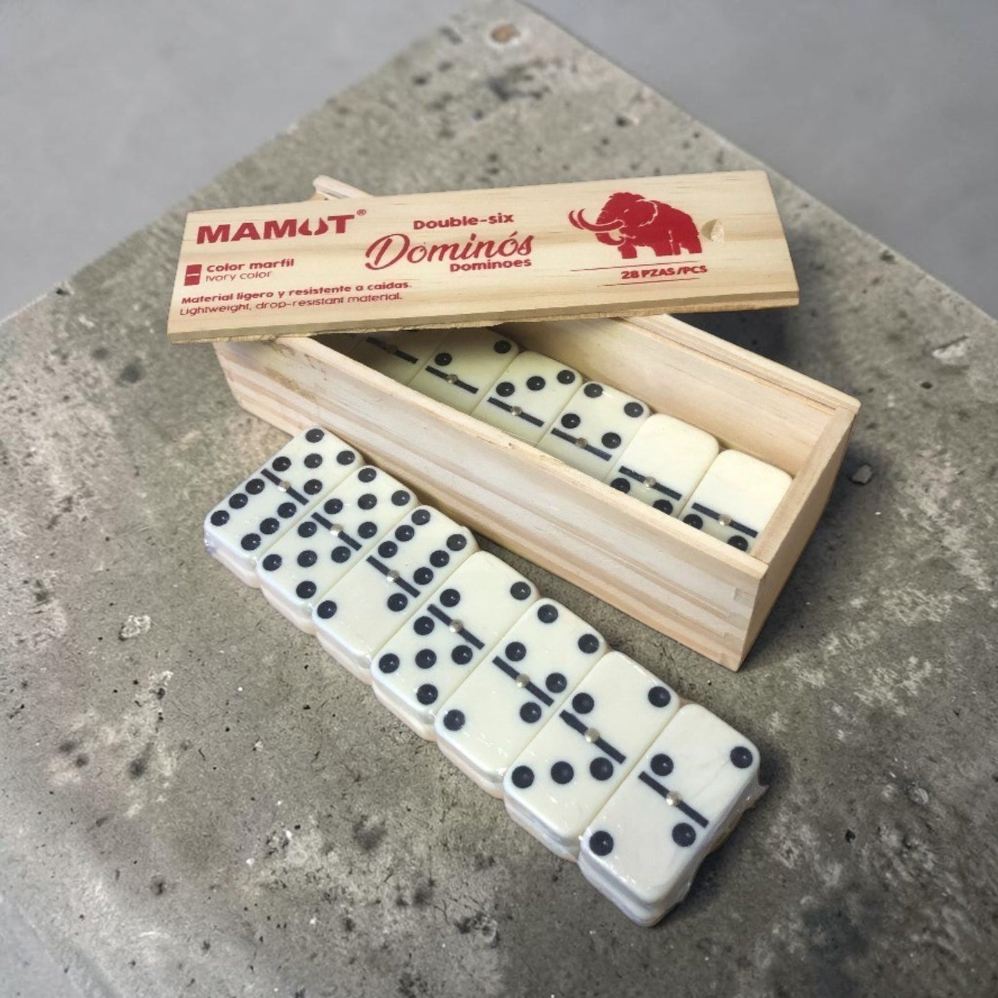 JUEGO DOMINO 10MM BLANCO MADERA