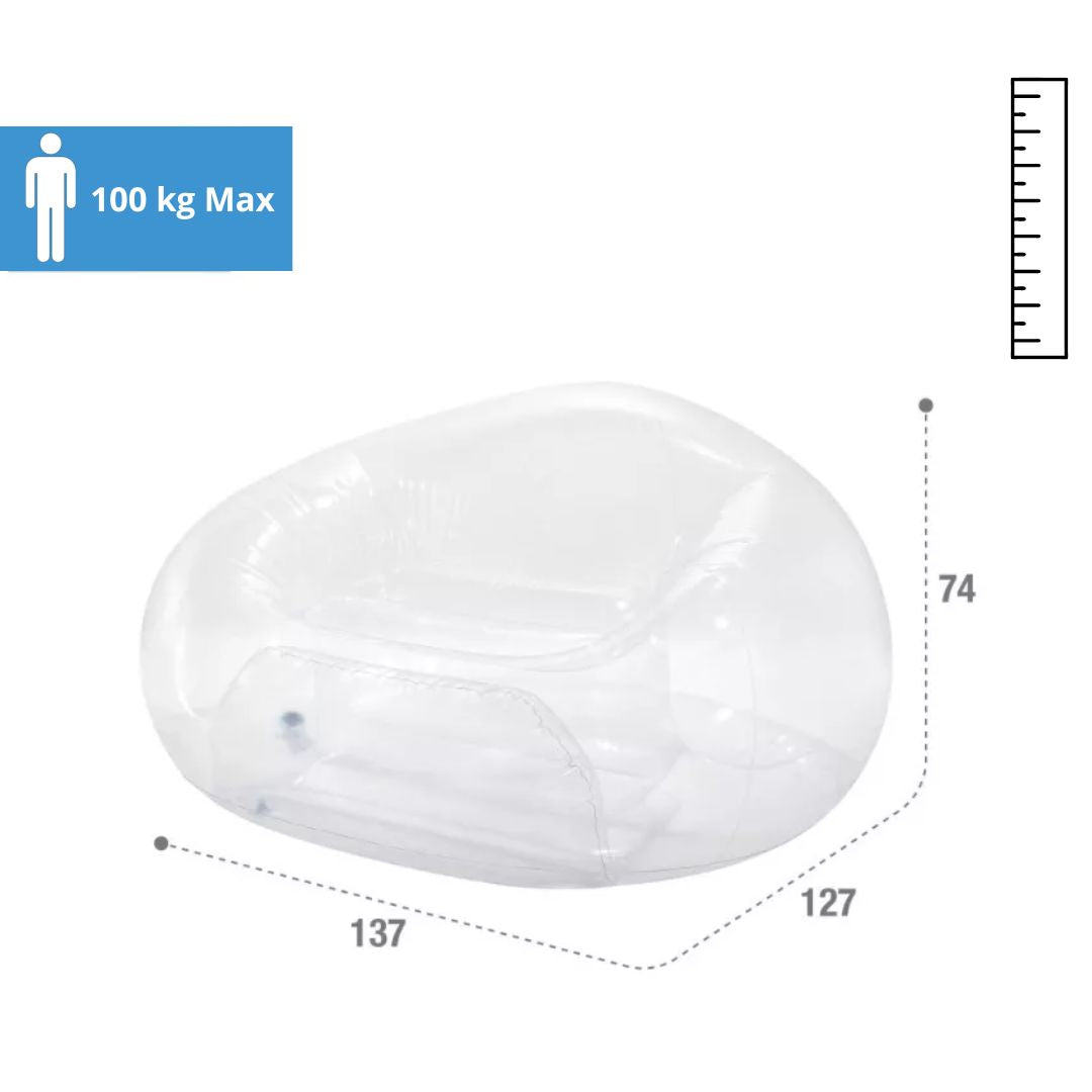 INTEX SOFA INFLABLE TRASPARENTE