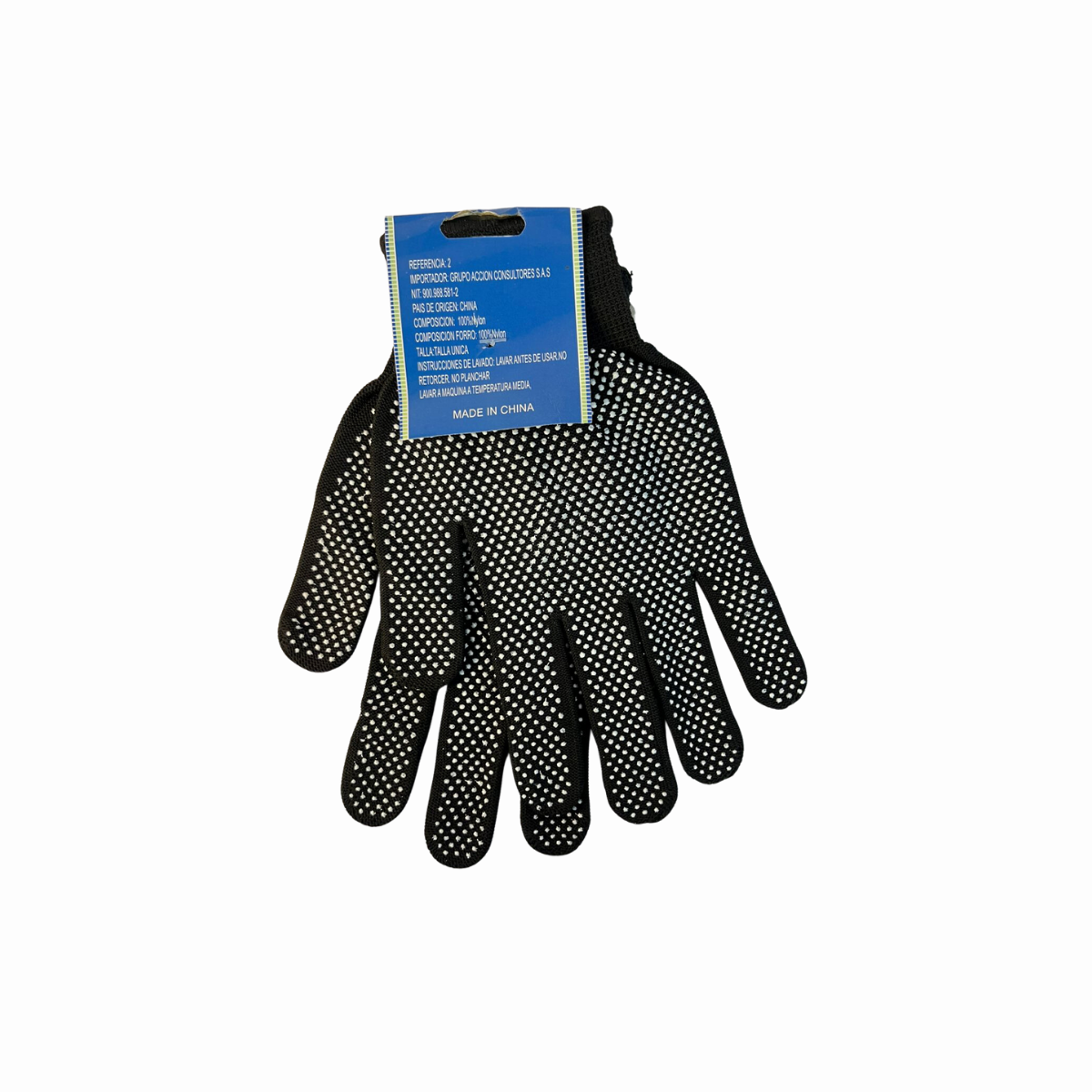 GUANTE DOBLE PUNTOS NEGRO